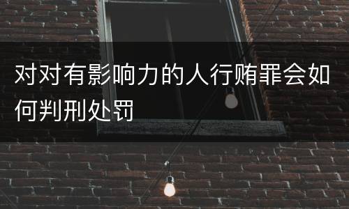 对对有影响力的人行贿罪会如何判刑处罚
