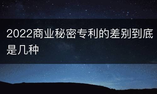 2022商业秘密专利的差别到底是几种