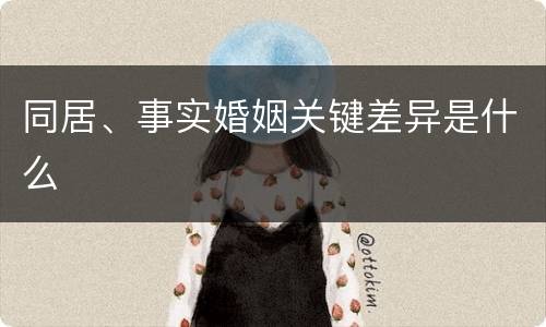 同居、事实婚姻关键差异是什么