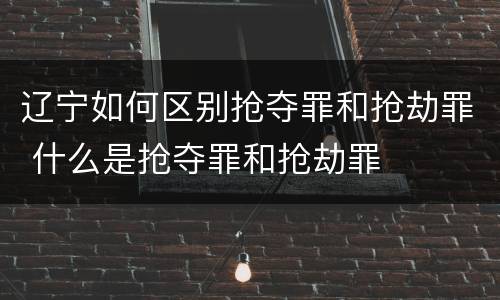 辽宁如何区别抢夺罪和抢劫罪 什么是抢夺罪和抢劫罪