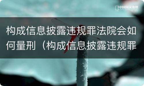 构成信息披露违规罪法院会如何量刑（构成信息披露违规罪法院会如何量刑呢）