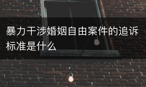暴力干涉婚姻自由案件的追诉标准是什么