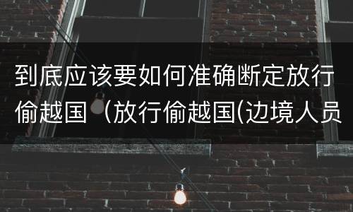 到底应该要如何准确断定放行偷越国（放行偷越国(边境人员罪）