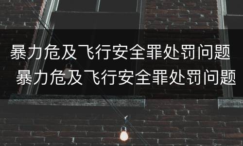 暴力危及飞行安全罪处罚问题 暴力危及飞行安全罪处罚问题有哪些