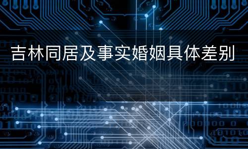 吉林同居及事实婚姻具体差别