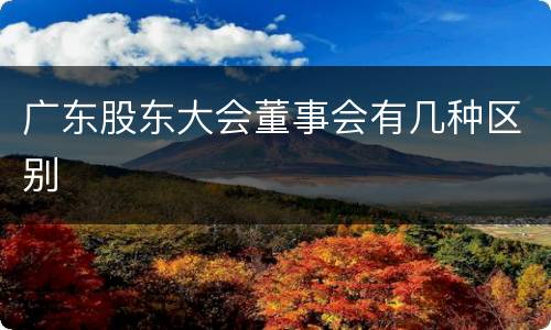 广东股东大会董事会有几种区别