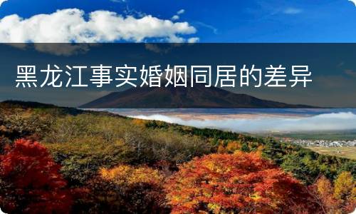 黑龙江事实婚姻同居的差异