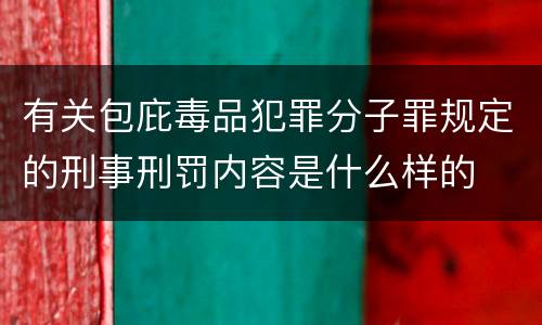 有关包庇毒品犯罪分子罪规定的刑事刑罚内容是什么样的
