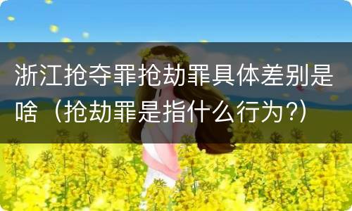 浙江抢夺罪抢劫罪具体差别是啥（抢劫罪是指什么行为?）