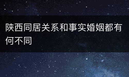 陕西同居关系和事实婚姻都有何不同