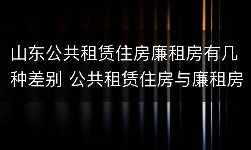 山东公共租赁住房廉租房有几种差别 公共租赁住房与廉租房的区别