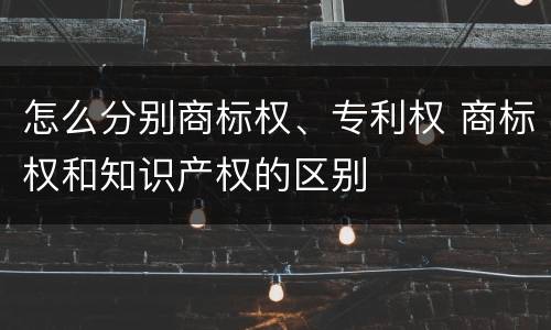 怎么分别商标权、专利权 商标权和知识产权的区别