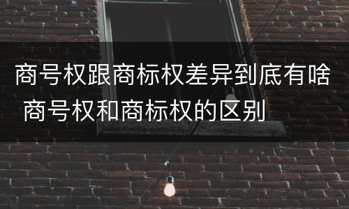 商号权跟商标权差异到底有啥 商号权和商标权的区别