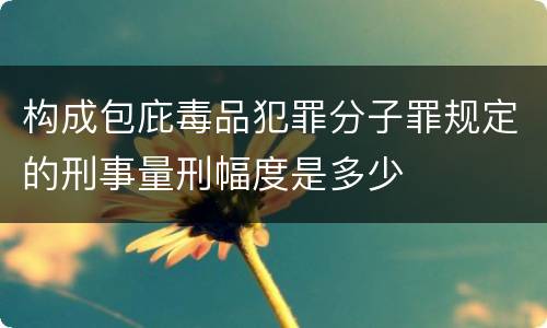 构成包庇毒品犯罪分子罪规定的刑事量刑幅度是多少