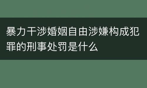 暴力干涉婚姻自由涉嫌构成犯罪的刑事处罚是什么
