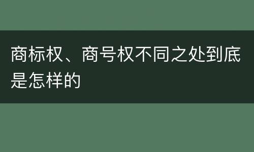商标权、商号权不同之处到底是怎样的