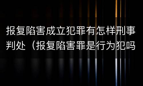 报复陷害成立犯罪有怎样刑事判处（报复陷害罪是行为犯吗）