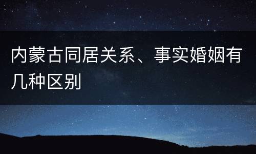 内蒙古同居关系、事实婚姻有几种区别
