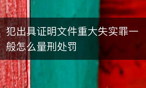 犯出具证明文件重大失实罪一般怎么量刑处罚