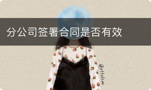 分公司签署合同是否有效