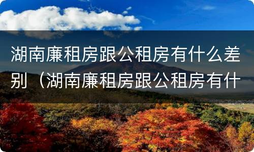 湖南廉租房跟公租房有什么差别（湖南廉租房跟公租房有什么差别嘛）