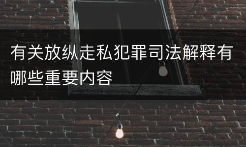 有关放纵走私犯罪司法解释有哪些重要内容