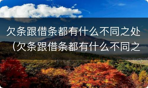 欠条跟借条都有什么不同之处（欠条跟借条都有什么不同之处图片）