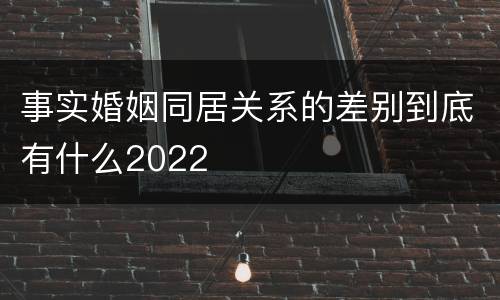 事实婚姻同居关系的差别到底有什么2022