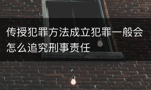 传授犯罪方法成立犯罪一般会怎么追究刑事责任
