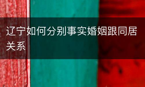 辽宁如何分别事实婚姻跟同居关系