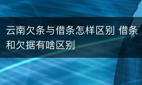 云南欠条与借条怎样区别 借条和欠据有啥区别