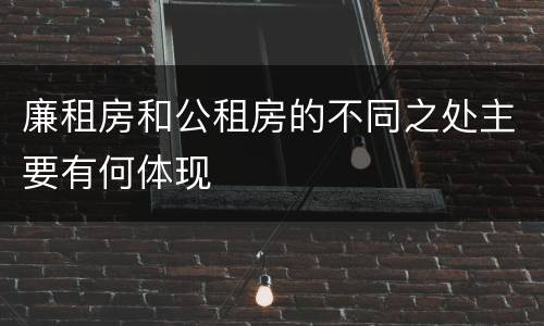 廉租房和公租房的不同之处主要有何体现