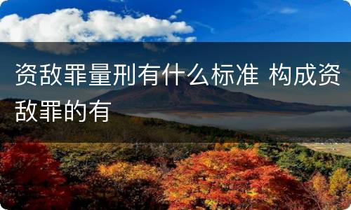 资敌罪量刑有什么标准 构成资敌罪的有