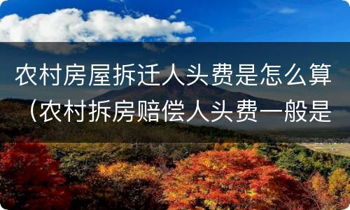 农村房屋拆迁人头费是怎么算（农村拆房赔偿人头费一般是多少）