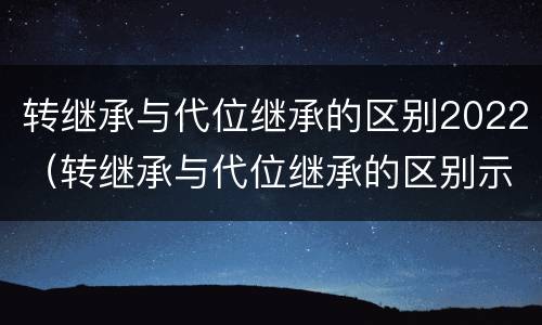 转继承与代位继承的区别2022（转继承与代位继承的区别示意图）