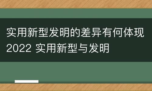 实用新型发明的差异有何体现2022 实用新型与发明