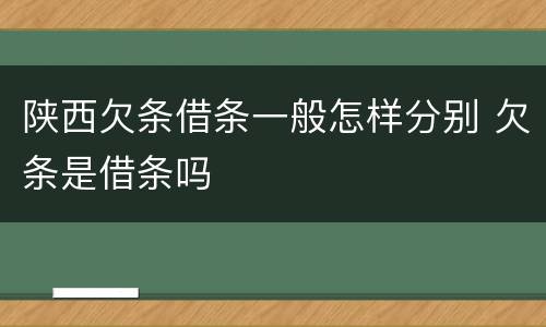 陕西欠条借条一般怎样分别 欠条是借条吗
