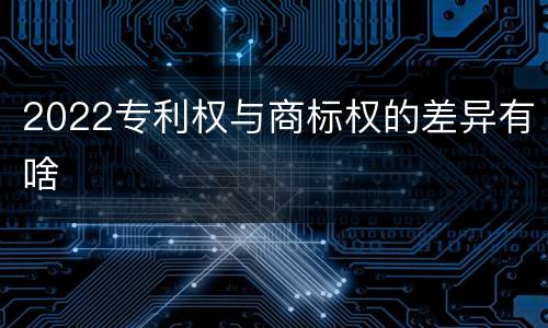 2022专利权与商标权的差异有啥