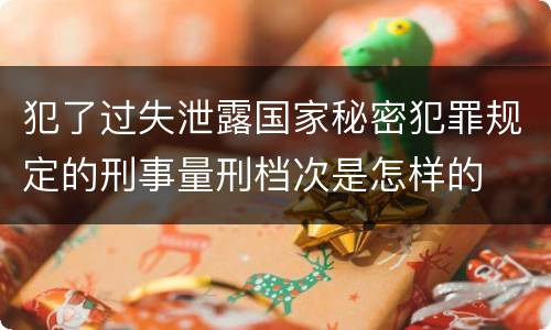 犯了过失泄露国家秘密犯罪规定的刑事量刑档次是怎样的