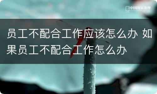 员工不配合工作应该怎么办 如果员工不配合工作怎么办