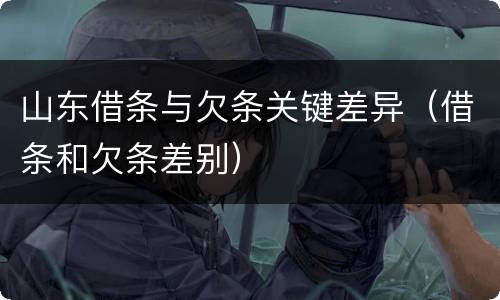 山东借条与欠条关键差异（借条和欠条差别）
