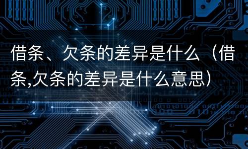 借条、欠条的差异是什么（借条,欠条的差异是什么意思）