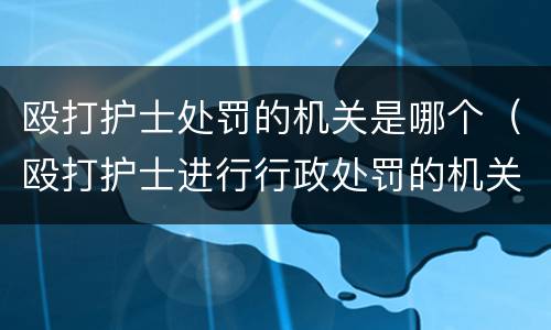 殴打护士处罚的机关是哪个（殴打护士进行行政处罚的机关）