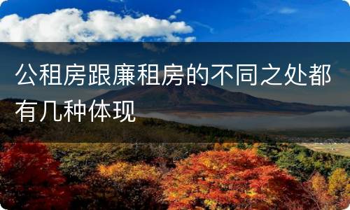 公租房跟廉租房的不同之处都有几种体现