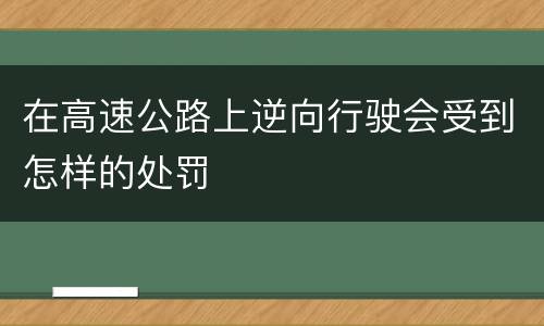 在高速公路上逆向行驶会受到怎样的处罚