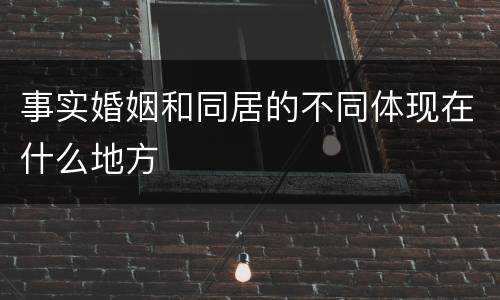 事实婚姻和同居的不同体现在什么地方