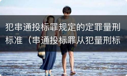 犯串通投标罪规定的定罪量刑标准（串通投标罪从犯量刑标准）