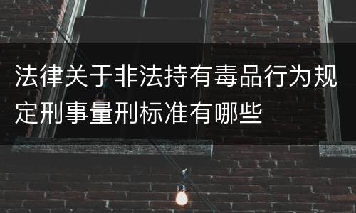 法律关于非法持有毒品行为规定刑事量刑标准有哪些