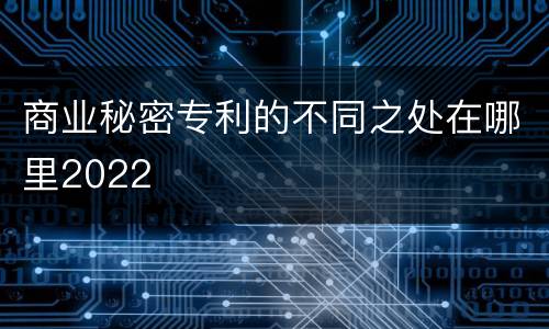 商业秘密专利的不同之处在哪里2022