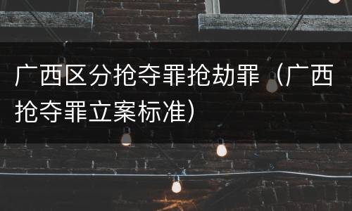 广西区分抢夺罪抢劫罪（广西抢夺罪立案标准）
